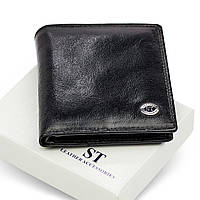 Чоловіче портмоне подвійного складання з натуральної шкіри ST Leather B-MS33 Чорний, фото 2