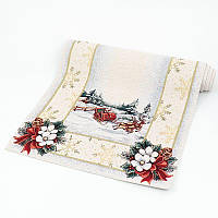 Раннер гобеленовый новогодний с люрексом Снежные забавы Villa Grazia Premium 45x140 см