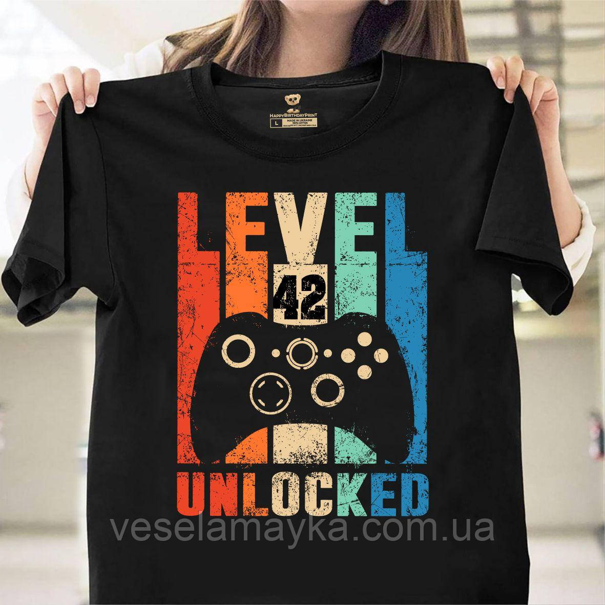 Футболка Level 42 unlocked (42 роки)