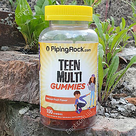 Вітаміни для підлітків Piping Rock Teen Multi Gummies Fruit flavor (Фруктовий смак) 100 жувальних цукерок