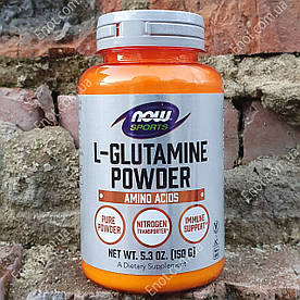 Л-глютамін Порошок NOW Sports L-Glutamine Powder, 30 порцій, 150 г