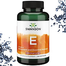 Вітамін Е Swanson Vitamin E 1000 IU 450 мг 60 гелевих капсул