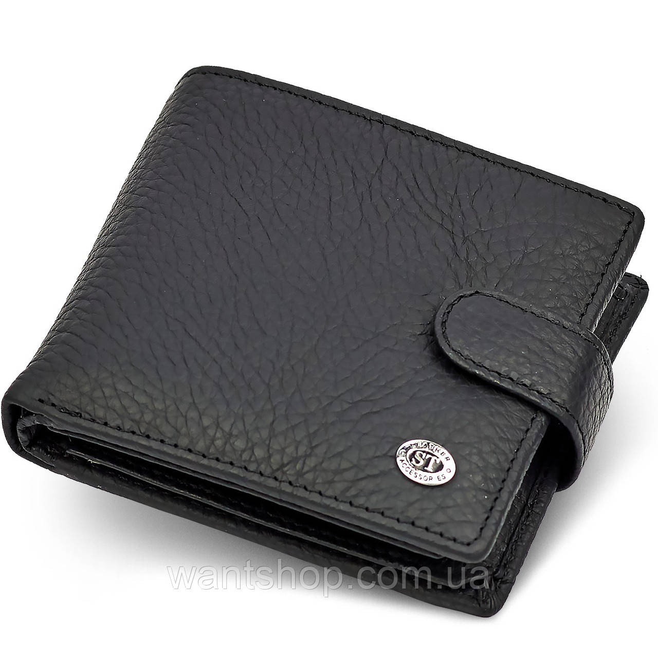 Чоловіче портмоне з натуральної шкіри ST Leather ST153 чорний