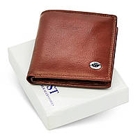 Чоловіче портмоне подвійного складання з натуральної шкіри ST Leather B-MS33 Коричневий, фото 2