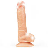 Фалоімітатор з мошонкою The Ultra Soft Dude Flesh 8", фото 2