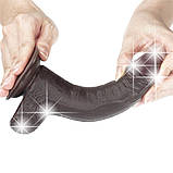 Реалістичний фалоімітатор з яєчками та ефектом живої шкіри на присосці Sliding Skin Dual Layer Dong 7'' Black, фото 6