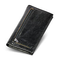 Чорний чоловічий купюрник на магнітах з натуральної шкіри ST Leather ST152, фото 4