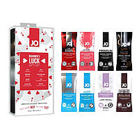 Набір з 8 видів мастил JO Beginner’s Luck по 10 мл на водній, силіконовій і гібридної основі