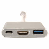 Адаптер HD-U03 USB 3.1 Type-C to HDMI+PD+USB3.0, фото 2