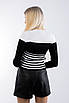 Джемпер жіночий в смужку біло-чорний 3139 (2000000094250), фото 2