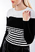 Джемпер жіночий в смужку біло-чорний 3139 (2000000094250), фото 3