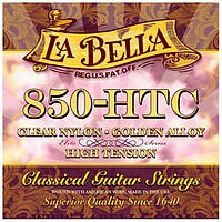 Струны для классической гитары La Bella 850-HTC Elite Clear Nylon, Golden Alloy, High Tension