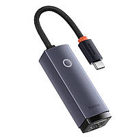 Зовнішній мережевий адаптер Type-C to RJ45 Baseus Lite Series Ethernet 1 Гбіт/с Grey (WKQX000313)
