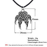 Кулон ведмежа лапа символ бога Велеса підвіска слов'янський оберіг з рунами, фото 4