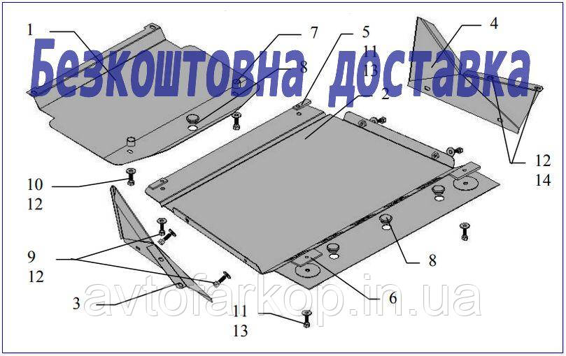 Захист двигуна Mitsubishi Pajero Wagon (1999-) (Захист двигуна Мітсубісі Паджеро Вагон) Кольчуга