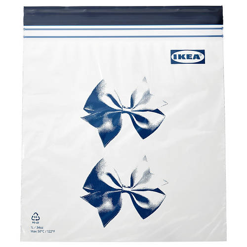 Купить Пакет закрывающийся IKEA ISTAD 25 шт с рисунком синий 1 л 305. ...