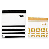 Пакет закрывающийся IKEA ISTAD 60 шт с рисунком черный желтый 505.256.42