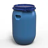 Бочка пластикова 100 л харчова Litolan кришка з хомутом для води рідин солінь Ø 50*66,5 см (тришарова), фото 2