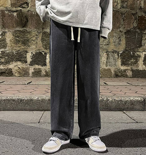 Купить Джинсы молодежные для мальчика подростка широкие темно-серые ...