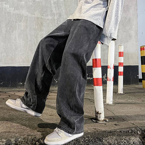 Купить Джинсы молодежные для мальчика подростка широкие темно-серые ...