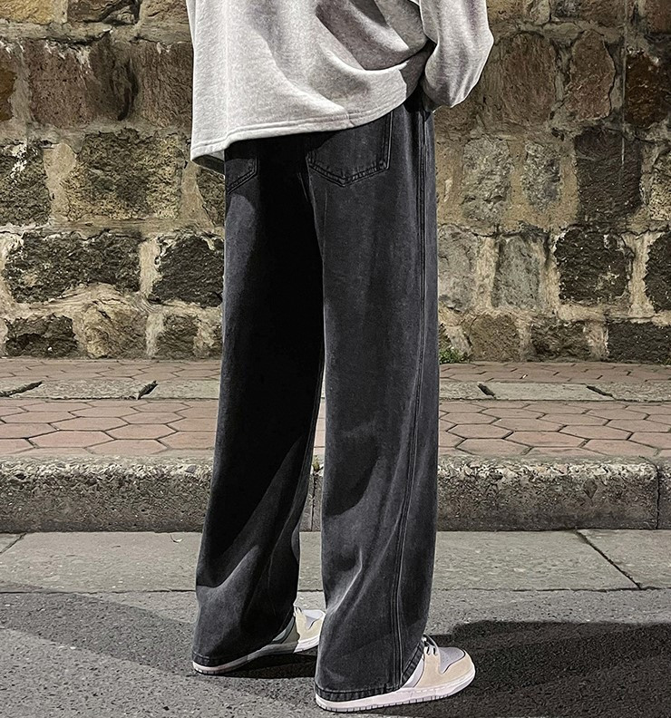 Купить Джинсы молодежные для мальчика подростка широкие темно-серые ...