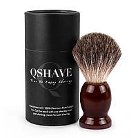 Qshave QM3201 Помазок для бритья из шерсти барсука и деревяной ручкой