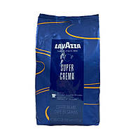 Кофе в зернах Lavazza Super Crema 1 кг в синей пачке