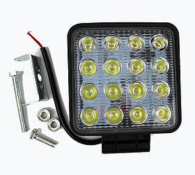 Фара Led квадратна 48W, 16 ламп, широкий промінь 10/30V 6000 K (шт)