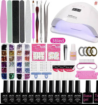 Стартовий набір для манікюру, гель-лаку, з лампою Sun X5 72W