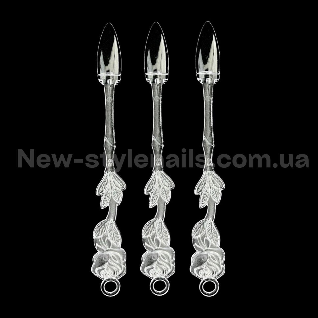 Палітра для лаку прозора на кільці, овальна 24шт/уп., фото 1