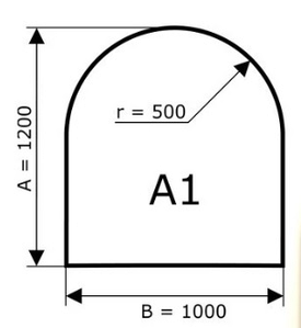 Скляна підставка під камін 6 мм А1 1000х1200 мм звичайна прозора для захисту підлоги