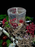 Декоративна гелева свічка Чародійка 502-2 циліндр с сухоцвітами, фото 6