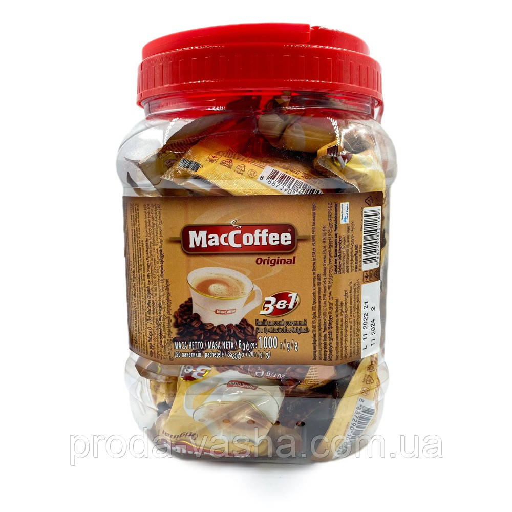 Кавовий напій MacCoffee 3 в 1 (50 шт. у банці)