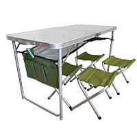 Раскладной стол, Стол со стульями для кемпинга, Набор стол + 4 стула Ranger, Столик походный складной компакт