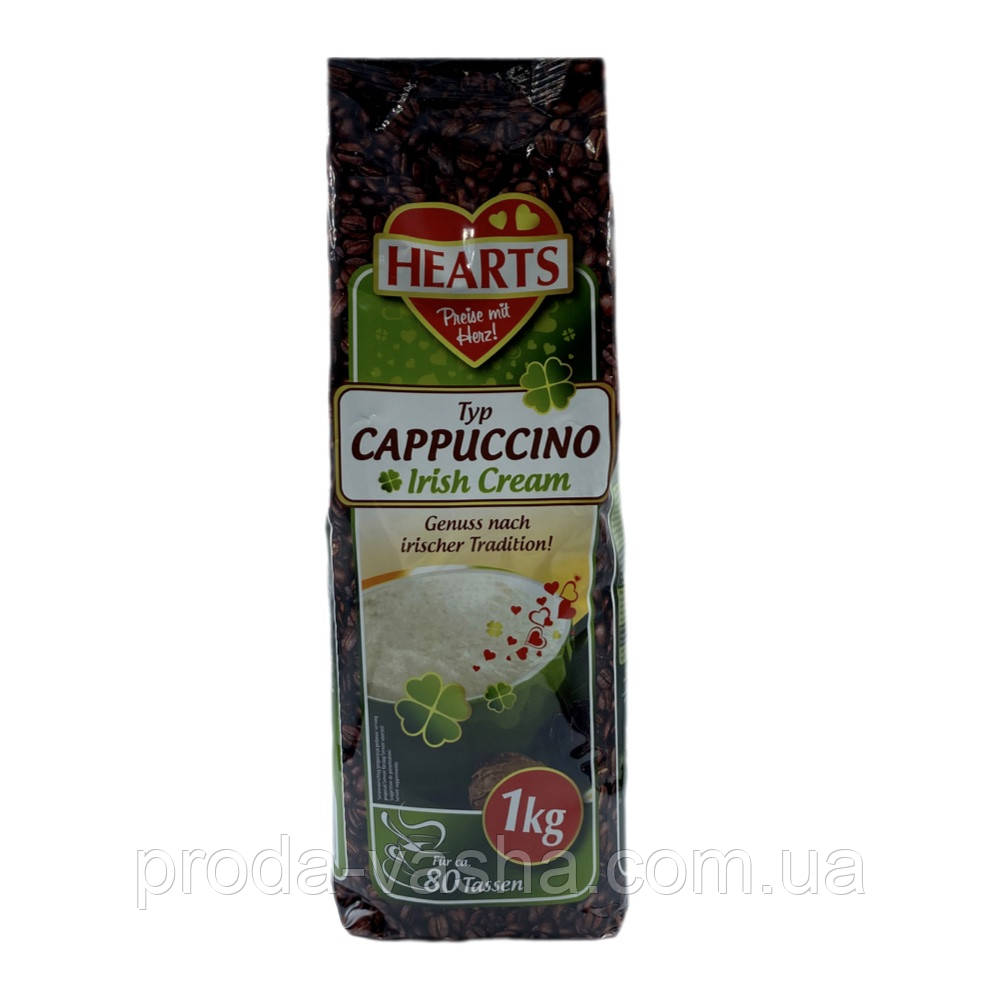 Капучіно "Hearts" зі смаком ірландського крему "Irish Cream" ІРЛАНДСЬКІ ВЕРШКИ 1 кг, фото 1