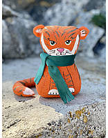 Сувенір текстильний ароматизований ванільний "Тигр в шарфику" ручної роботи, handmade милий декор