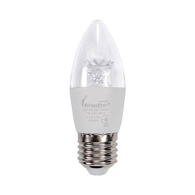 Світлодіодна лампа SIRIUSSTAR 3300 СA37 crystal 6W-4000K-E27