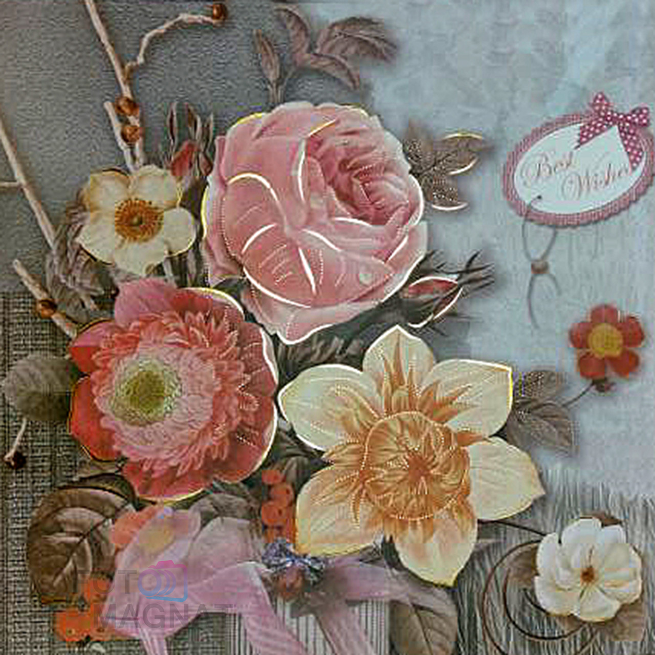 Великий фотоальбом на 600 фото "Букет квітів" у подарунковій коробці - МЕГА альбом фото 600/10х15см, фото 1