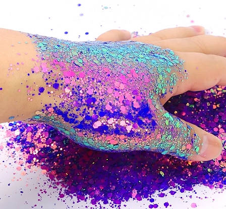 ГЛІТЕР СУХИЙ ГОЛОГРАФІЧНИЙ CHAMELEON CHUNKY GLITTER 10 ml, фото 2