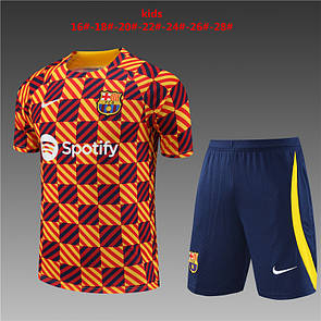 Дитячий літній тренувальний костюм/футболка форма Барселона 2023-24