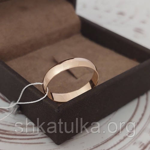 Обручка із золота Європейка гладка 16 розміру