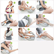 Універсальний роликовий масажер для спини та шиї Massager of Neck Kneading з ІЧ-прогріванням, фото 4