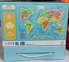 Пазл Мапа Світу 100 елементів, 46*64см 300110 DoDo ЯКІСТЬ Оригінальна ІГРАШКА