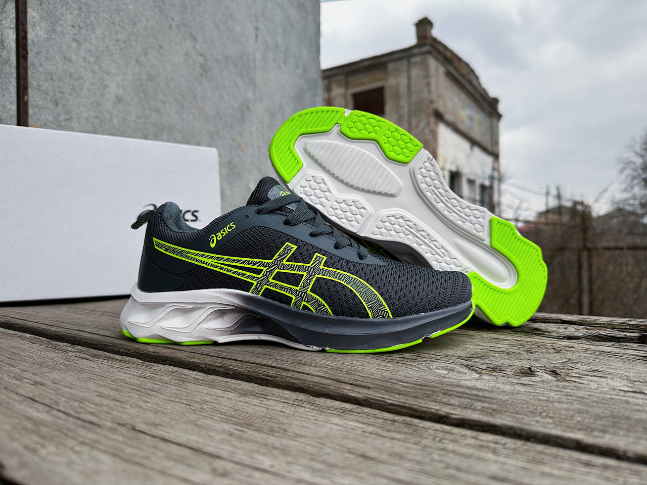 Чоловічі кросівки Asics Gel-Quantum Grey Limme сіре з салатовим