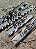 Накладки на пороги RENAULT STEPWAY *2007-2012 (Рено Степвей премиум нерж)