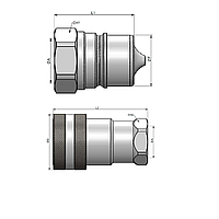 Муфта разрывная, гидравлическая (БРС) BSP 1/2" ISO 7241-A