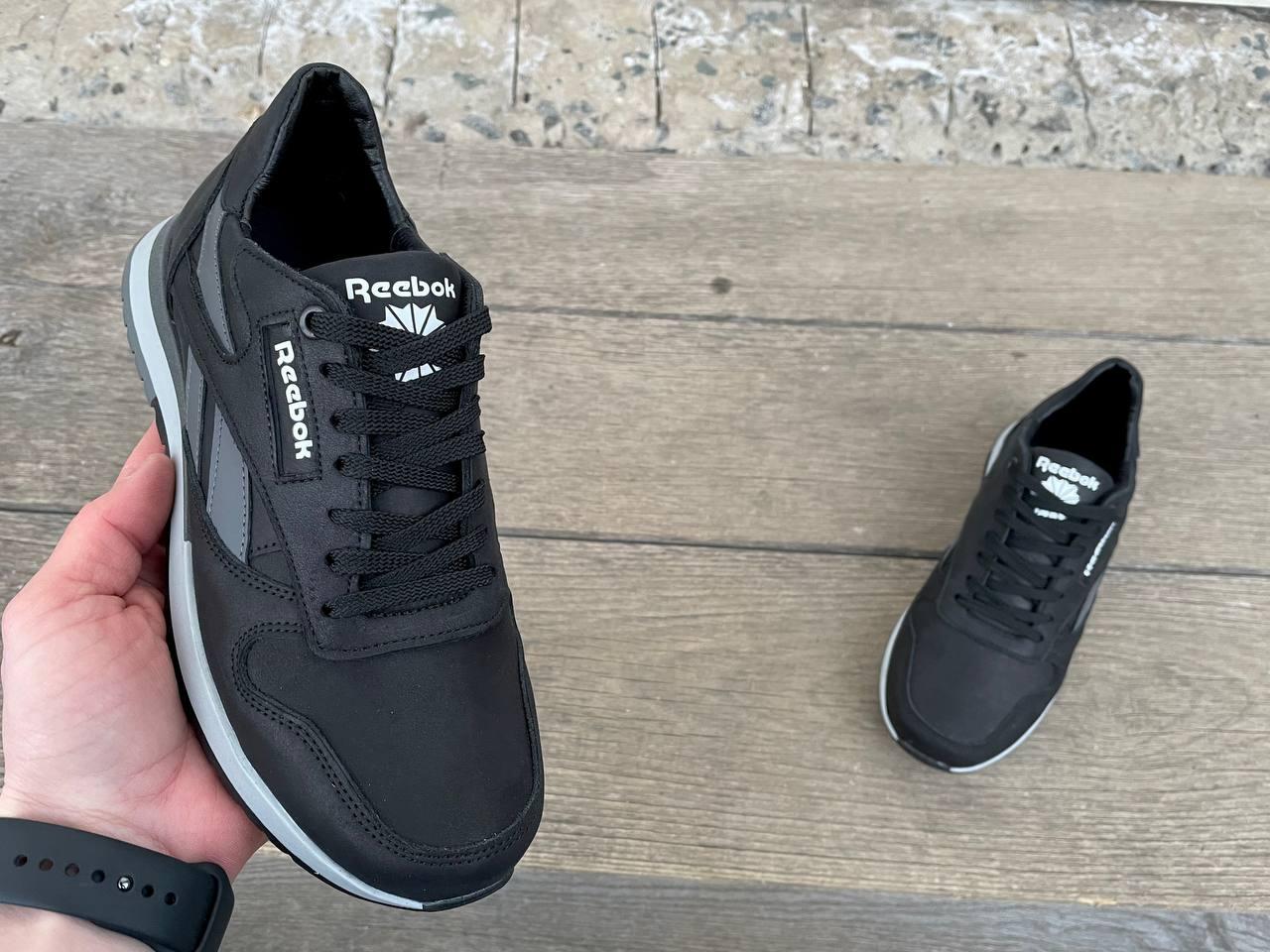 Модні кроссівки чоловічі Reebok весна осінь. Шкіряне чоловіче взуття Рібок., фото 1