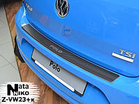 Накладка на Бампер с загибом карбон VW POLO V 5D *2009-2014