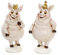 Набор 2 декоративных фигурки "Королевские свинки" 7х6.5х13.5см