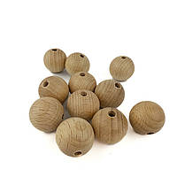 Дерев'яні намистини з натуральної деревини, 25 мм